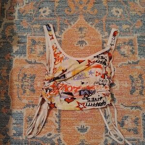 H&M Colorful Graffiti Crop Top